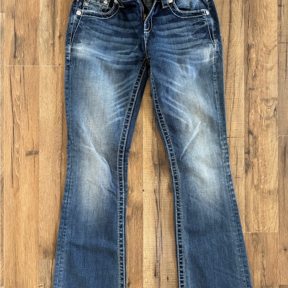 Miss Me Flare Jeans in Faded Blue